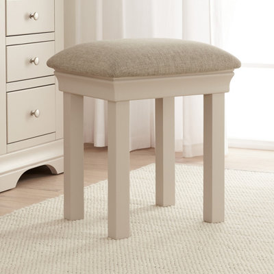 The Furniture Market Wilmslow Dove Grey Painted Dressing Table Stool from B&Q