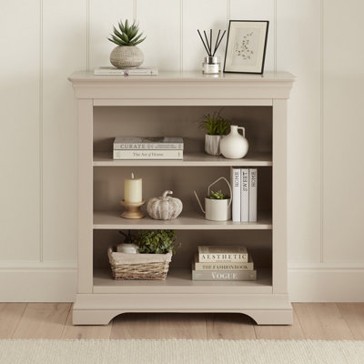 The Furniture Market Wilmslow Dove Grey Painted Low Small Bookcase from B&Q