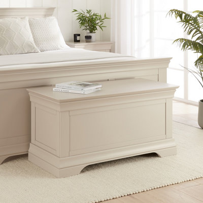 The Furniture Market Wilmslow Dove Grey Painted Blanket Bedding Box from B&Q