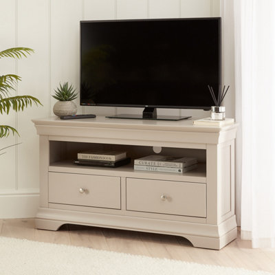 The Furniture Market Wilmslow Dove Grey Painted Corner Tv Unit Stand To Fit Tvs Up To 50 from B&Q