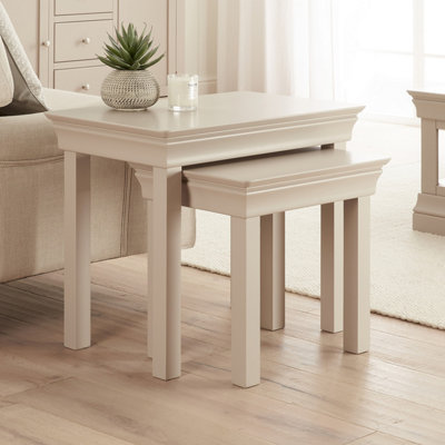 The Furniture Market Wilmslow Dove Grey Painted Nest Of 2 Tables from B&Q