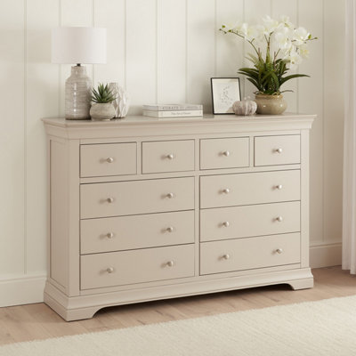 The Furniture Market Wilmslow Dove Grey Painted Extra Large Jumbo 10 Drawer Chest from B&Q