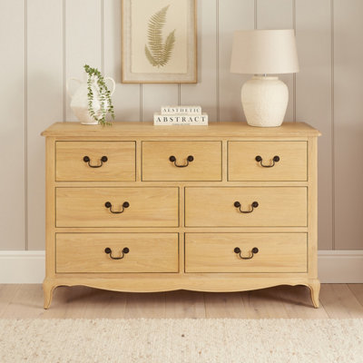 The Furniture Market French Chateau Oak 7 Drawer Wide Chest from B&Q