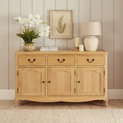 The Furniture Market French Chateau Oak Large 3 Door Sideboard With 3 Drawers from B&Q