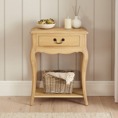 The Furniture Market French Chateau Oak Small 1 Drawer Console Table from B&Q