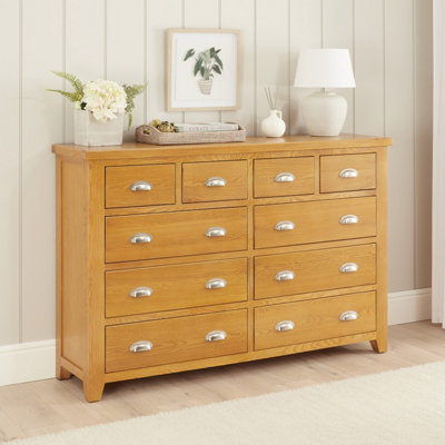 The Furniture Market Cheshire Oak Extra Large Jumbo 10 Drawer Chest from B&Q