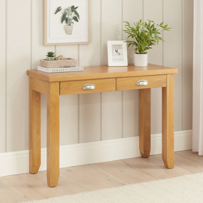 The Furniture Market Cheshire Oak Dressing Table Desk With Two Drawers from B&Q