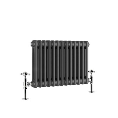 B&Q -   Anthracite Double Column Horizontal Cast Iron Radiator(H) 300 X (W) 590mm