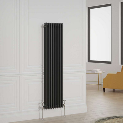 G-Rad G-Rad Black Triple Column Vertical Cast Iron Radiator(H) 1500 X (W) 375mm from B&Q