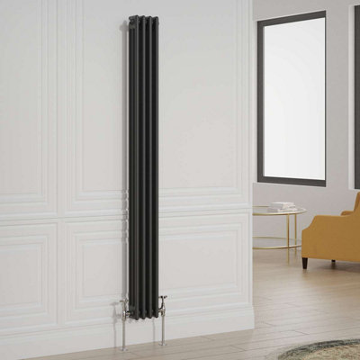 G-Rad G-Rad Black Triple Column Vertical Cast Iron Radiator(H) 1800 X (W) 200mm from B&Q