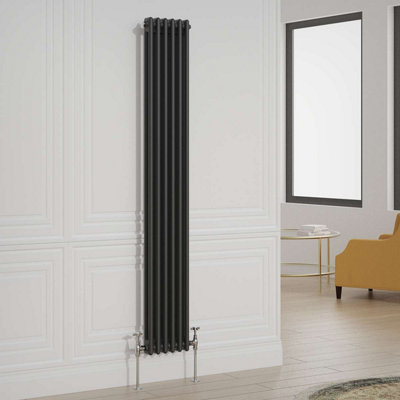 G-Rad G-Rad Black Double Column Vertical Cast Iron Radiator(H) 1800 X (W) 285mm from B&Q