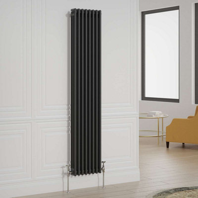 G-Rad G-Rad Black Triple Column Vertical Cast Iron Radiator(H) 1800 X (W) 375mm from B&Q