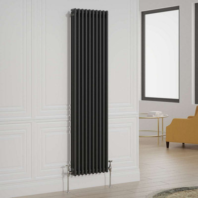 G-Rad G-Rad Black Triple Column Vertical Cast Iron Radiator(H) 1800 X (W) 465mm from B&Q