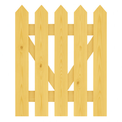 MD Carpentry Workshop LTD Wooden Garden Spiked Picket Gate Wooden Pressure Treated 4Ft 120Cm from B&Q