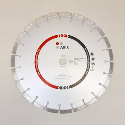 Arix Fx20 350mm Floor Saw Diamond Blade 25.4 Bore +Pin Hole from B&Q