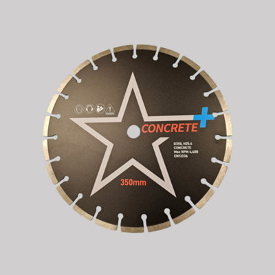 STAR+ 350mm Hdp Star Concrete+ Diamond Blade 25.4mm Bore from B&Q