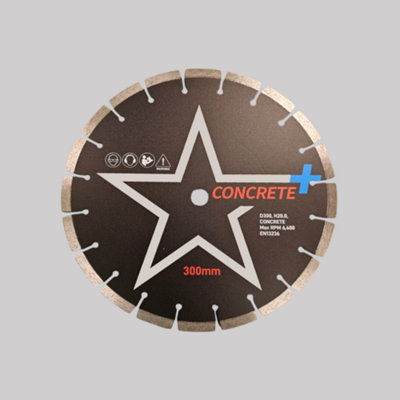 STAR+ 300mm Hdp Star Concrete+ Diamond Blade 20mm Bore from B&Q