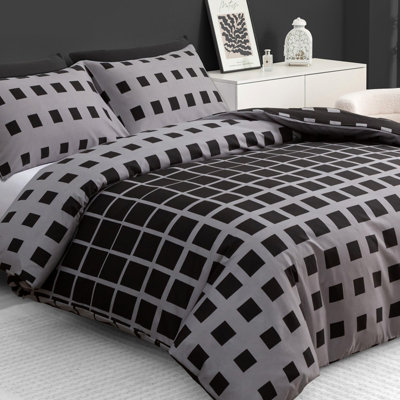 Lazzaro Premium Duvet Cover Set Double Brushed Microfiber Reversible With Zipper Closure & Corner Ties from B&Q