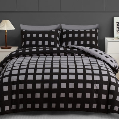B&Q Grace Double Duvet Set Premium Microfiber Double Duvet Cover Pcs Ultrasoft Hypoallergenic With Zipper Closure Size 3