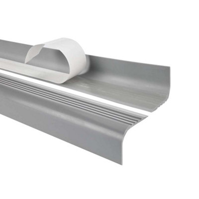 Quest Anti Slip Stair Nosing Flexible 52X40mm X 1.18M 2.0M 734-Rgpt Self AdhesiveGrey1.18M from B&Q