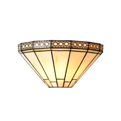 Belofay Tiffany Wall Lights For Living RoomWall Lamps Stained Glass Contemporary Wall Lights For Bedrooms And Lounge from B&Q