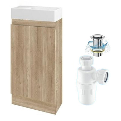 Belofay 400mm Bathroom Vanity Unit With BasinWhite Ceramic Bathroom Sink With Trap And WasteNo Tap Included(Denvor Terracotta) from B&Q