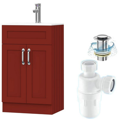 Belofay 500mm Bathroom Vanity Unit With White Ceramic Bathroom Sink With Trap And WasteNo Tap Included(Crawley Terracotta) from B&Q