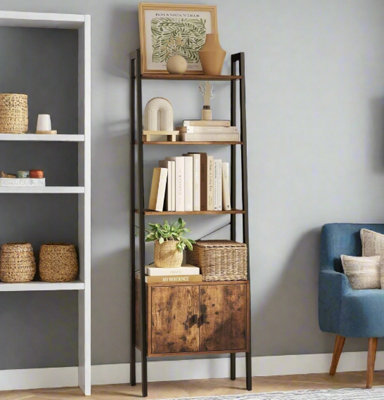 Industrial 4-Tier Shelf Ladder With Cupboard from B&Q