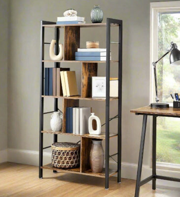 Modcraft 6 Tier Industrial Bookshelf And Living Room Display from B&Q