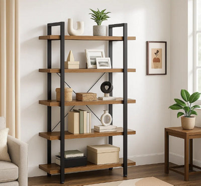 Modcraft 5 Tier BookcaseLarge Ladder Shelf from B&Q