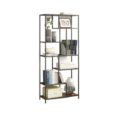 Modcraft Rustic 6-Tier Geometric Bookcase And Industrial Display Shelf For Living RoomStudyKitchen from B&Q