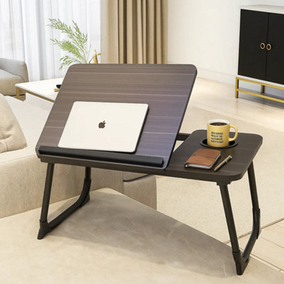 Modcraft Black Folding Laptop Bed Tray Table With Cup & Device SlotPortable Lap Desk For Sofa from B&Q