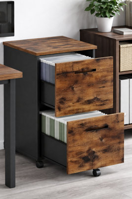 Modcraft Industrial 2-Drawer Mobile Filing CabinetBrown from B&Q