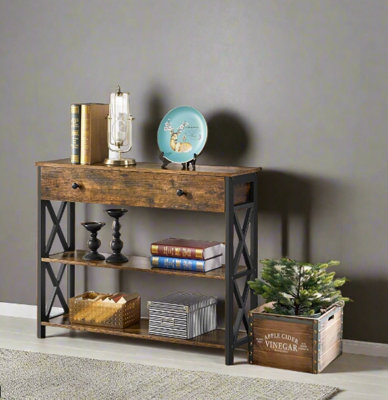 Modcraft Industrial Console Table With Drawer And 2 Shelves from B&Q