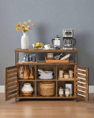 Modcraft Rustic Floor Standing Cabinet With DoorsKitchen Storage Cupboard With ShelvesIndustrial Style from B&Q