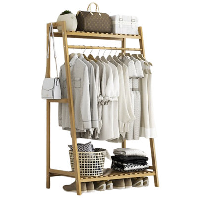 B&Q -  Heavy Duty Bamboo Clothes Rail And Wardrobe