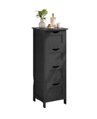 Modcraft Black Bathroom Floor Storage Cabinet And Freestanding Unit With 4 Drawers from B&Q