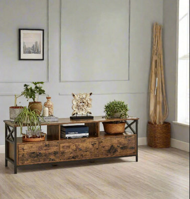 Modcraft Industrial Tv Stand For Up To 65-Inch Tv Media Console With 3 Drawers & 3 Open Shelves from B&Q