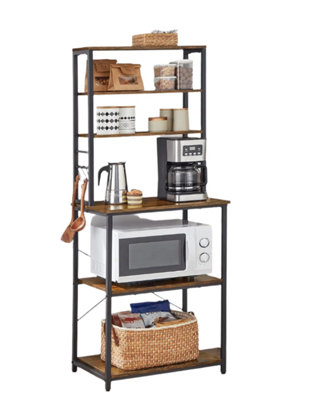 Modcraft Industrial Kitchen Storage Rack With 6 Shelves & 6 HooksAdjustable Middle Shelf from B&Q