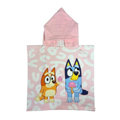 Bluey Kids Hooded Poncho Towel – Bath Beach Swim Cover Up for Girls – Soft & Absorbent Hooded Towel Poncho - One Size Fits Ages 2–6 Years - Childrens Ponchos - Image 4