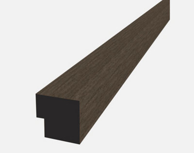 B&Q -  Dark Oak Acoustic 3D Timber Oak Slatted Wall Panel End Trim Natural Décor
