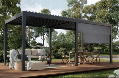 Dirty Pro Tools Veranda Pergola Aluminium Shutter Roof Garden 3M X 4M Louvered from B&Q
