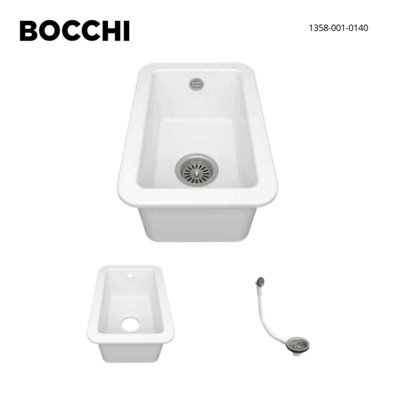 B&Q -  Sotto 305/455S 1.0 Bowl Fireclay Ceramic Undermount/inset Kitchen Sink305X455mm