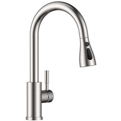 Appaso Kitchen Mixer Tap With Pull Out Spray & 360 SwivelBrushed Stainless Steel from B&Q