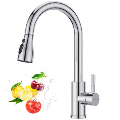 B&Q -  Kitchen Mixer Tap With Pull Out Spray & 3 Modes Chrome
