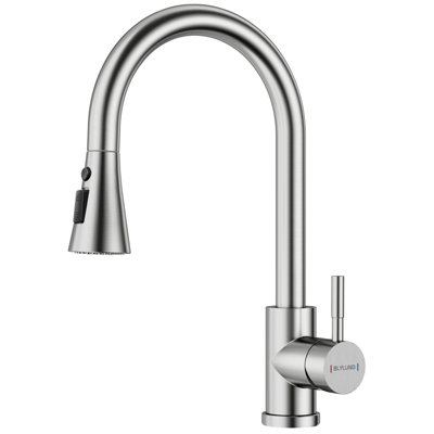 B&Q -  Brushed Nickel Kitchen Mixer Tap With Pull Out Spray & 3 Functions