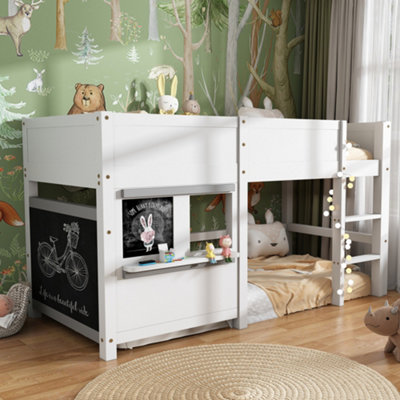 Matteo White Pine Children's High Sleeper Bed With Blackboard & ShelfSingle (90X190Cm) from B&Q