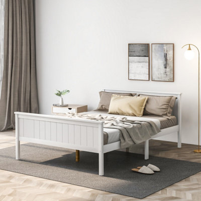 Matteo Sturdy Pine Wood Bed Frame With Headboard And FootboardIvorySuitable For Kids Bedroom from B&Q