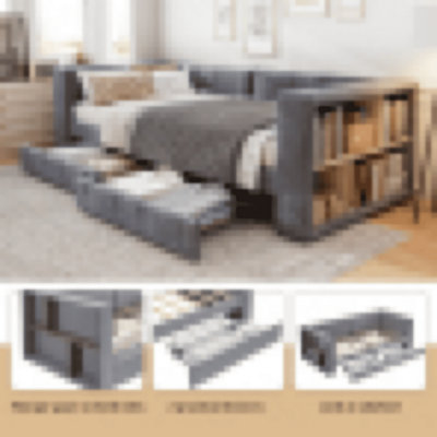 Matteo Upholstered Bed3Ft Single Bed Daybed Sofa BedSide Storage Compartment from B&Q