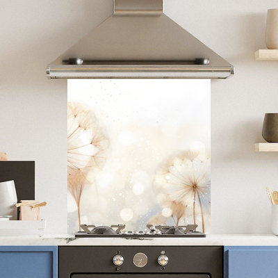 Choose Your Print Premium 60 X 65Cm Abstract Dandilion 6mm Glass Toughened Kitchen SplashbackHeat Resistant Polished Edges from B&Q